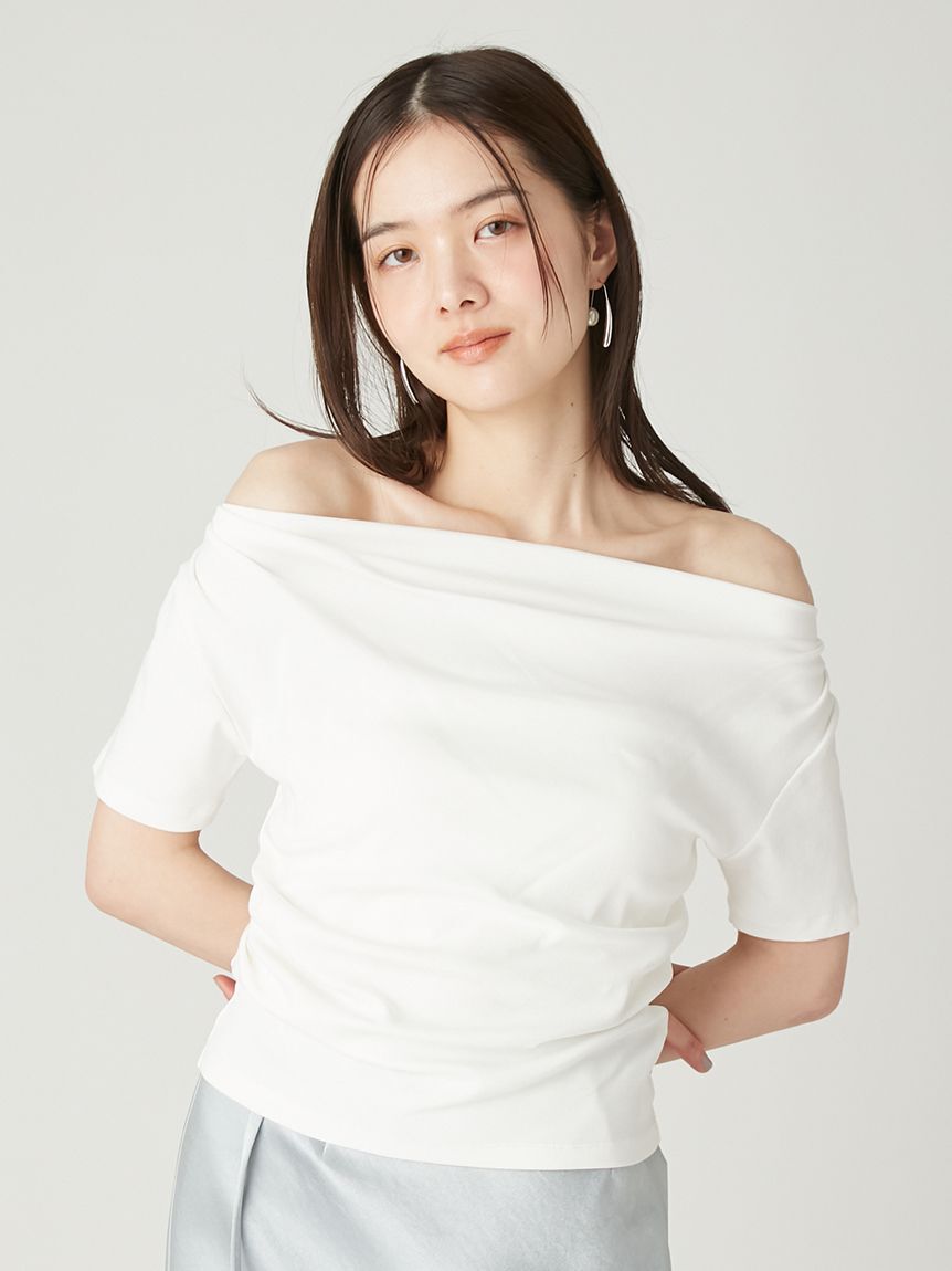 FRAY I.D「ドレープネックオフショルカットソー／ウォッシャブル」|Tシャツ・カットソー|