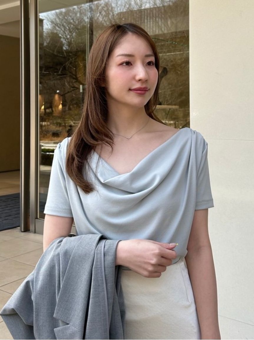 FRAY I.D「ドレープネックオフショルカットソー／ウォッシャブル」|Tシャツ・カットソー|LBLU
