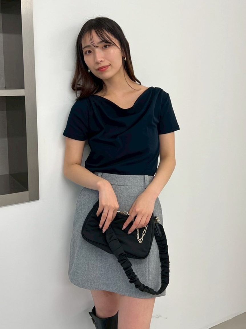 FRAY I.D「ドレープネックオフショルカットソー／ウォッシャブル」|Tシャツ・カットソー|NVY