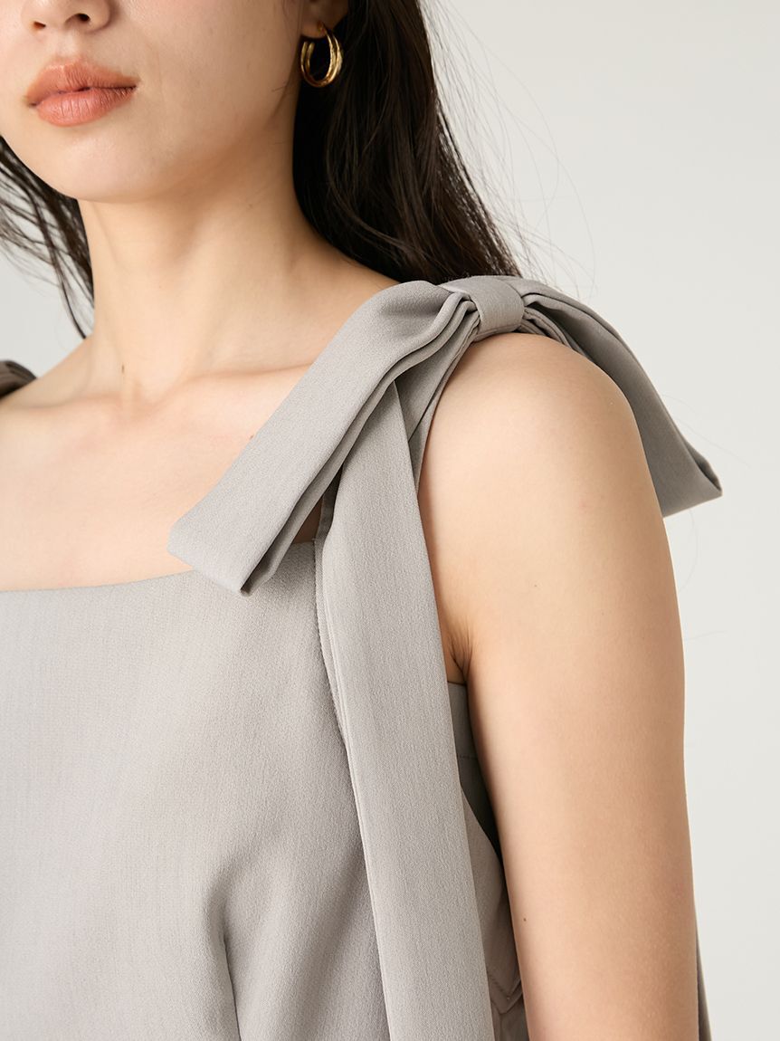 FRAY I.D「【WEB限定】リボンペプラムトップス／ウォッシャブル」|シャツ・ブラウス|