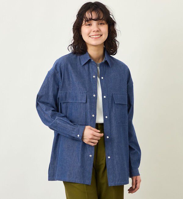 MACKINTOSH PHILOSOPHY「GREY LABEL ライトデニムワークシャツ」|シャツ・ブラウス|ネイビー