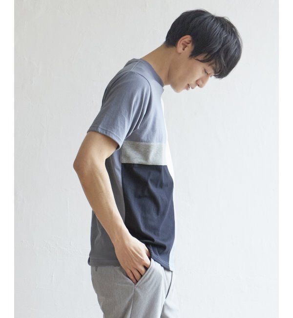 ikka「TRツイル切り替えTシャツ」|Tシャツ・カットソー|