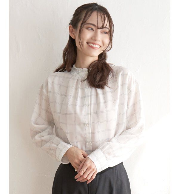 ikka「襟フリル2WAYブラウス」|シャツ・ブラウス|ホワイト