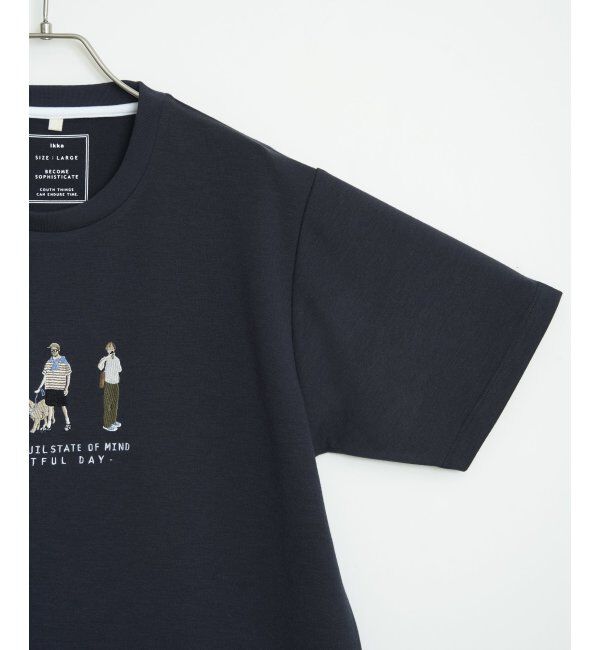 ikka「ポンチスリーメン刺繍Tシャツ」|Tシャツ・カットソー|