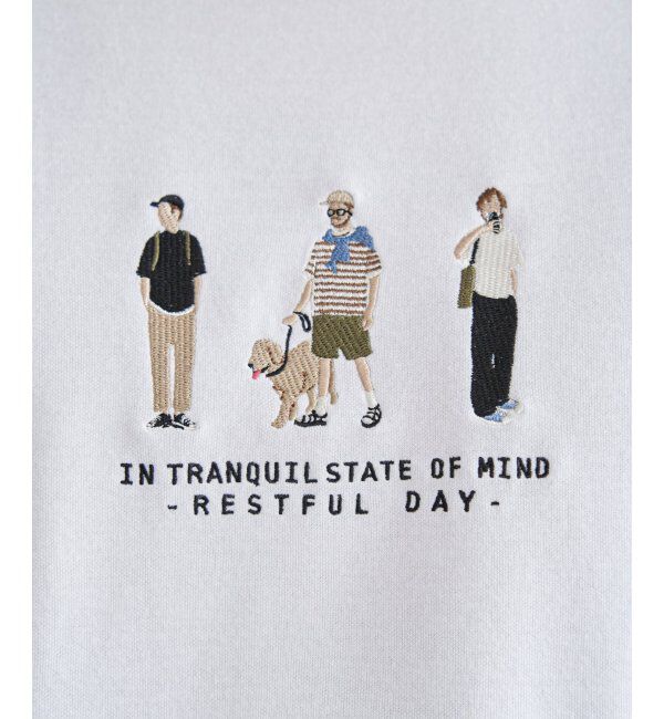 ikka「ポンチスリーメン刺繍Tシャツ」|Tシャツ・カットソー|