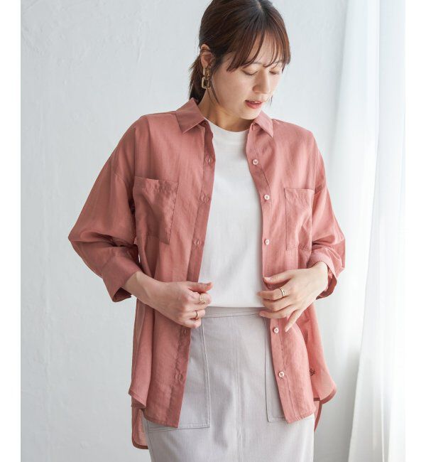 ikka「【2点セット】シア刺繍シャツタンクアンサンブル」|シャツ・ブラウス|