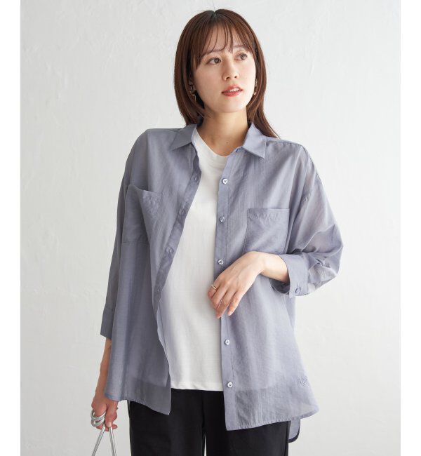 ikka「【2点セット】シア刺繍シャツタンクアンサンブル」|シャツ・ブラウス|