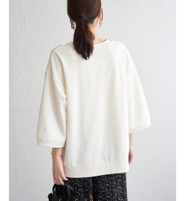 ikka「冷感ミニ裏毛スウェットT」|プルオーバー|