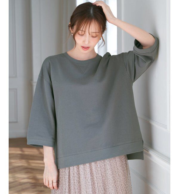 ikka「冷感ミニ裏毛スウェットT」|プルオーバー|