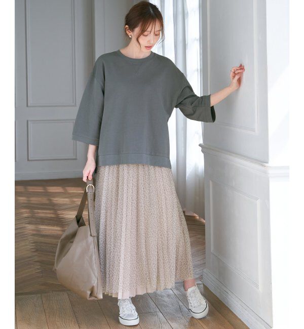 ikka「冷感ミニ裏毛スウェットT」|プルオーバー|