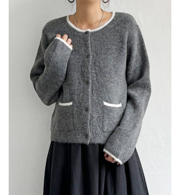 Lbc with Life「配色ポケットショートカーディガン」|カーディガン|