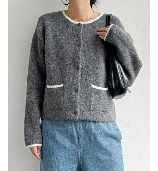 Lbc with Life「配色ポケットショートカーディガン」|カーディガン|