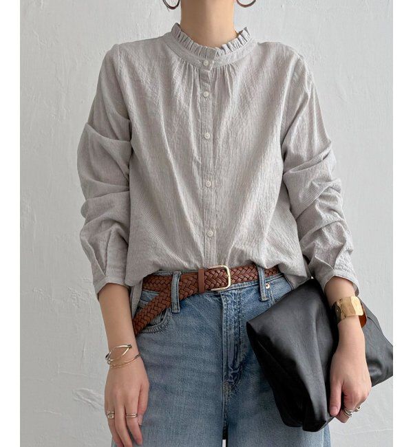 Lbc with Life「オーガニックコットン襟フリル2WAYブラウス」|シャツ・ブラウス|