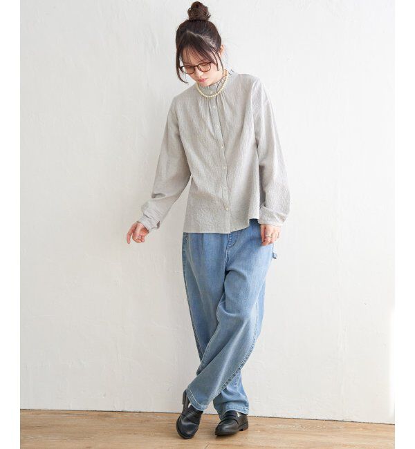 Lbc with Life「オーガニックコットン襟フリル2WAYブラウス」|シャツ・ブラウス|