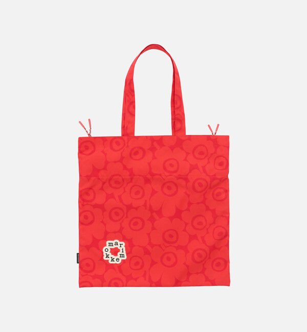 Marimekko「Metka Mini Unikko トートバッグ」|トートバッグ|レッド&times;ダークレッド