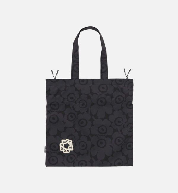 Marimekko「Metka Mini Unikko トートバッグ」|トートバッグ|ﾀﾞｰｸｸﾞﾚｰ&times;ﾌﾞﾗｯｸ