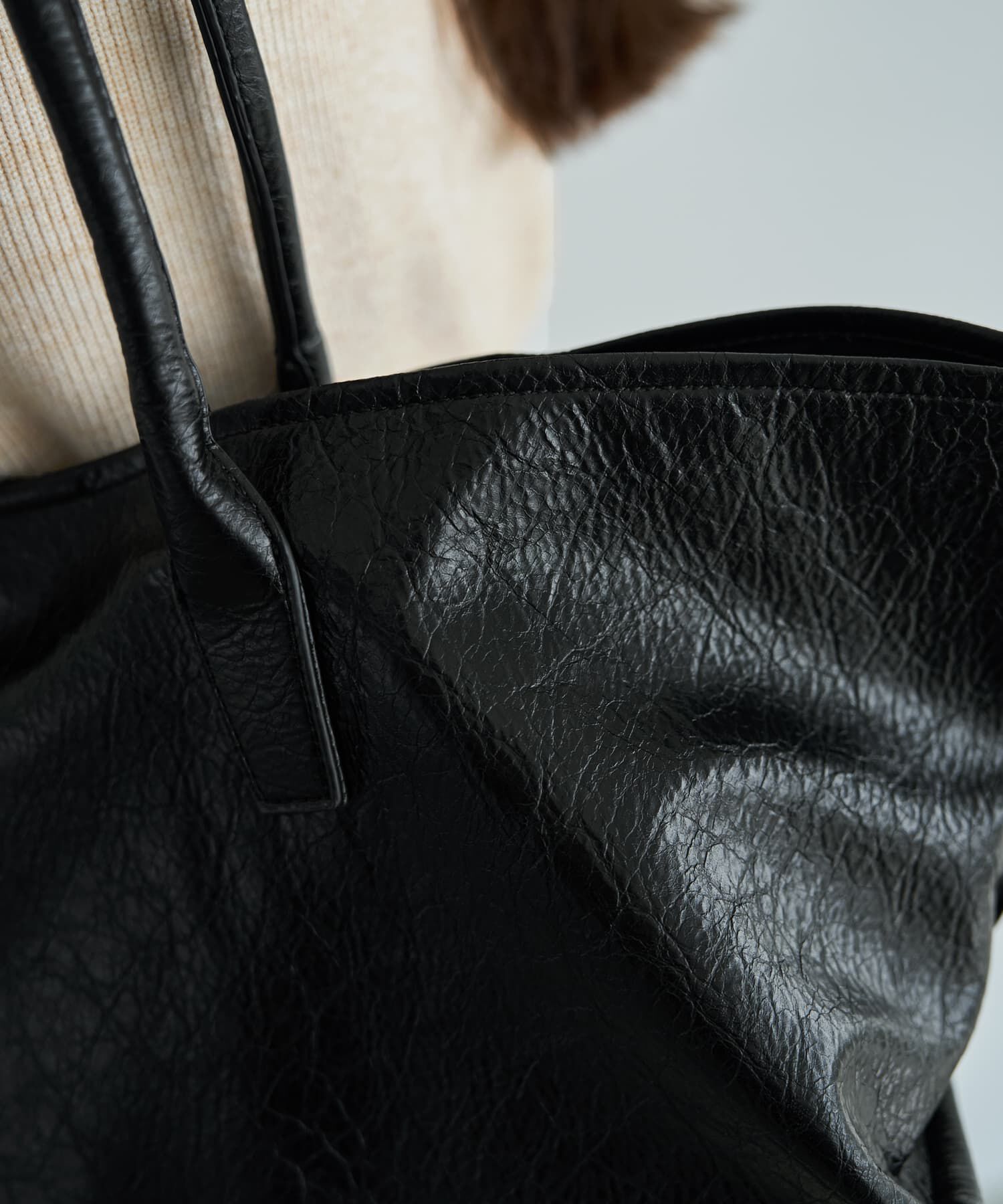 STYLE DELI「シボ加工横長フォルムトートバッグ」|トートバッグ|