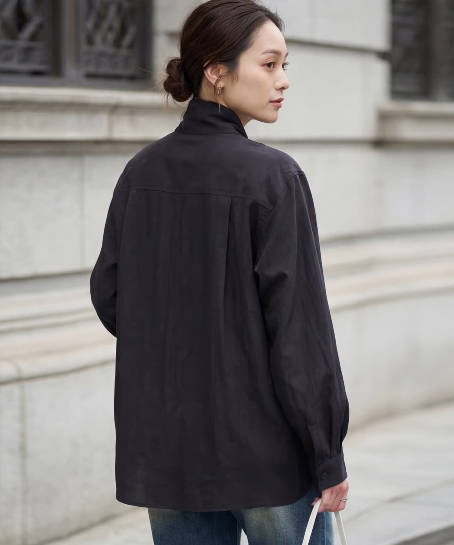 STYLE DELI「【LUXE】ニュアンス生地のタックボウタイブラウス」|シャツ・ブラウス|