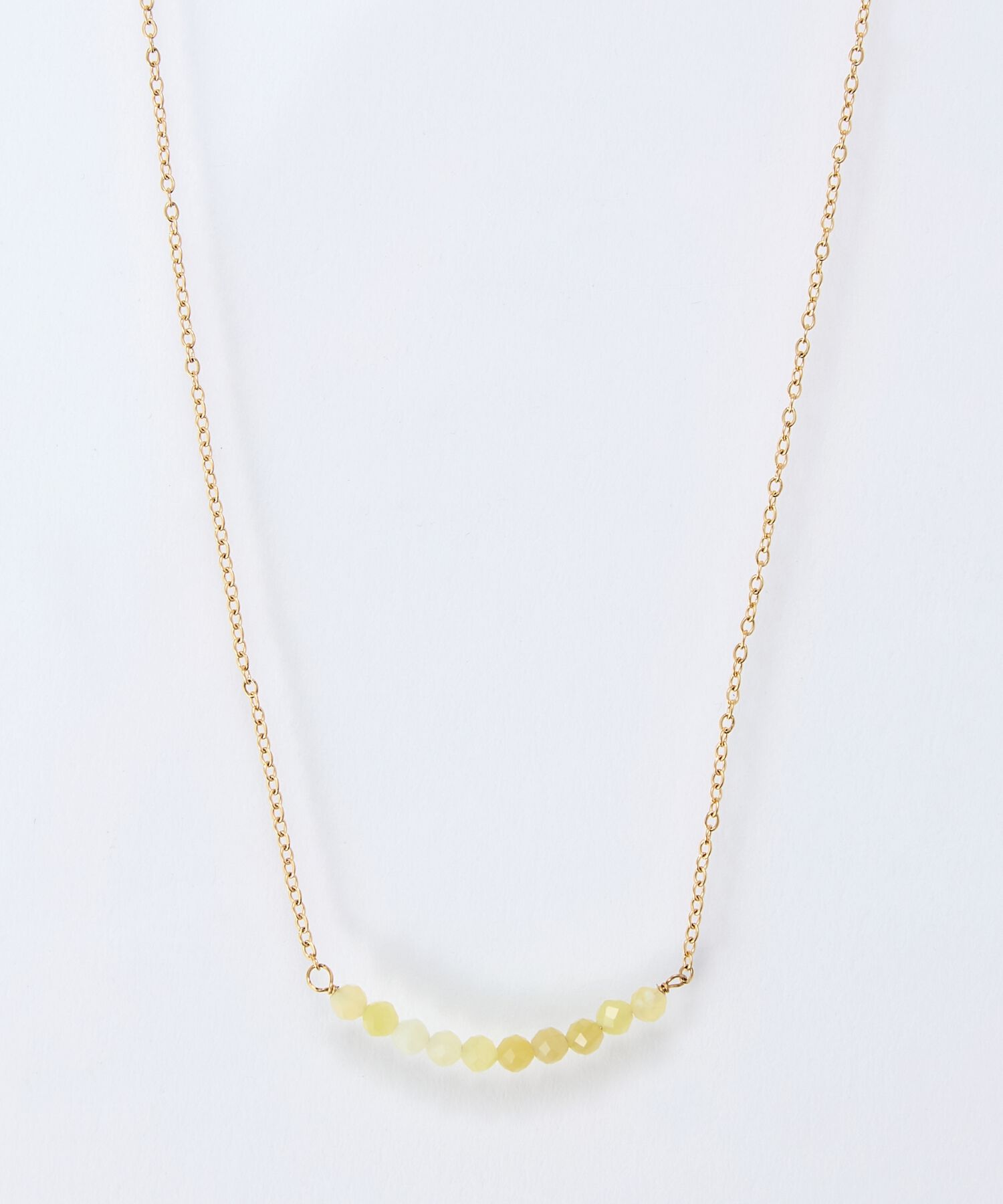 Phoebe「【金属アレルギー対応】サニージェムラインアーチネックレス/天然石/サージカルステンレス」|ネックレス|