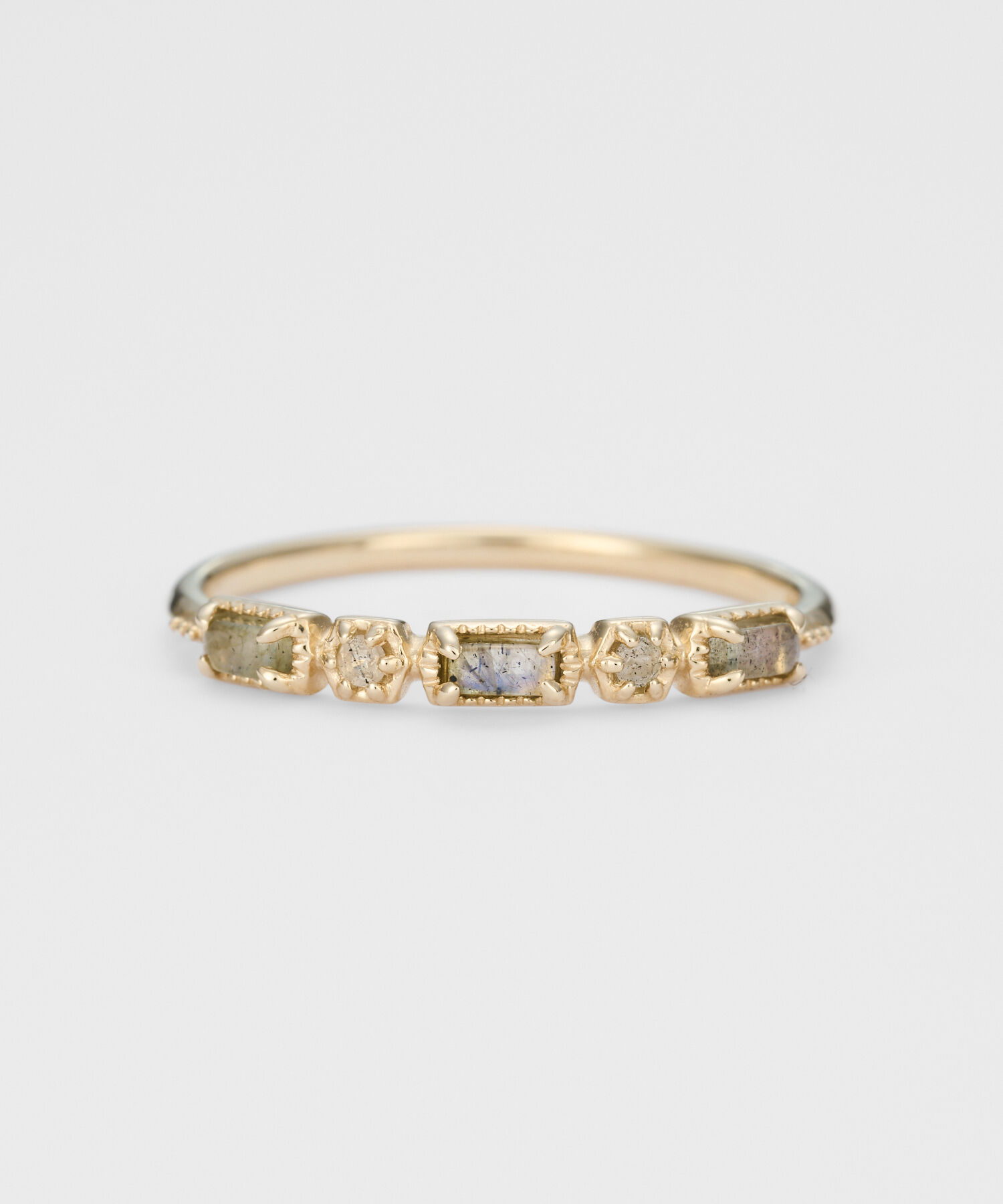 agete「K5ラブラドライトリング」|リング|グレー