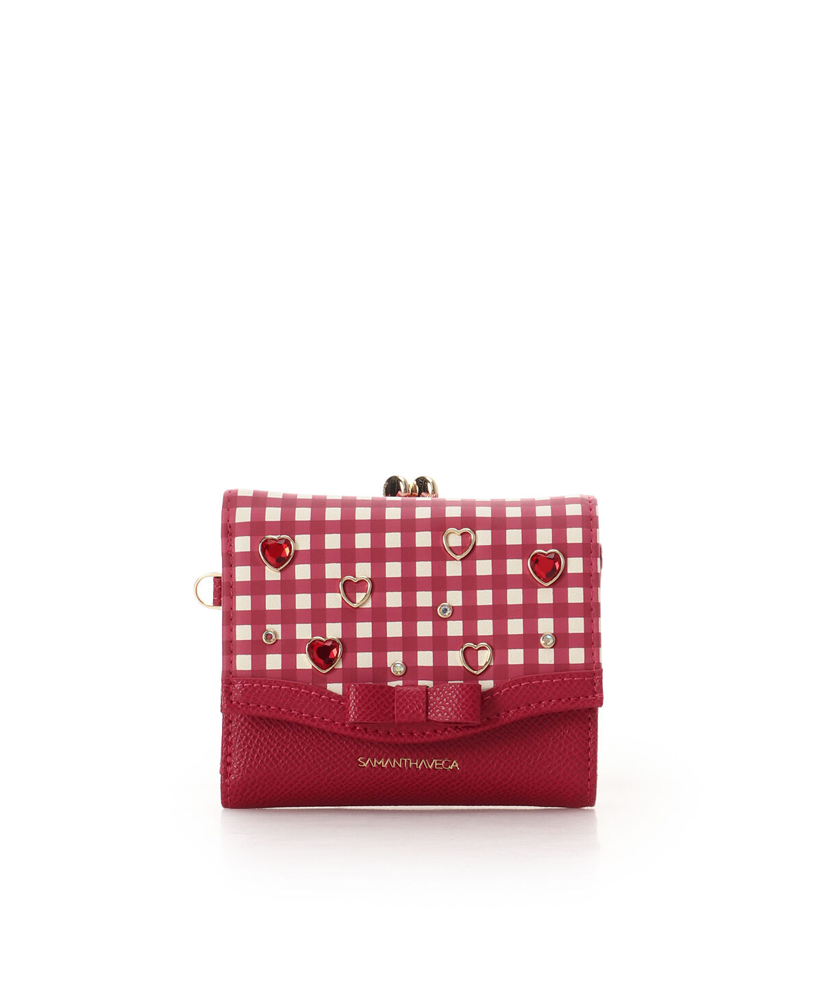 Samantha Vega「ストロベリーギンガム折財布」|財布|レッド