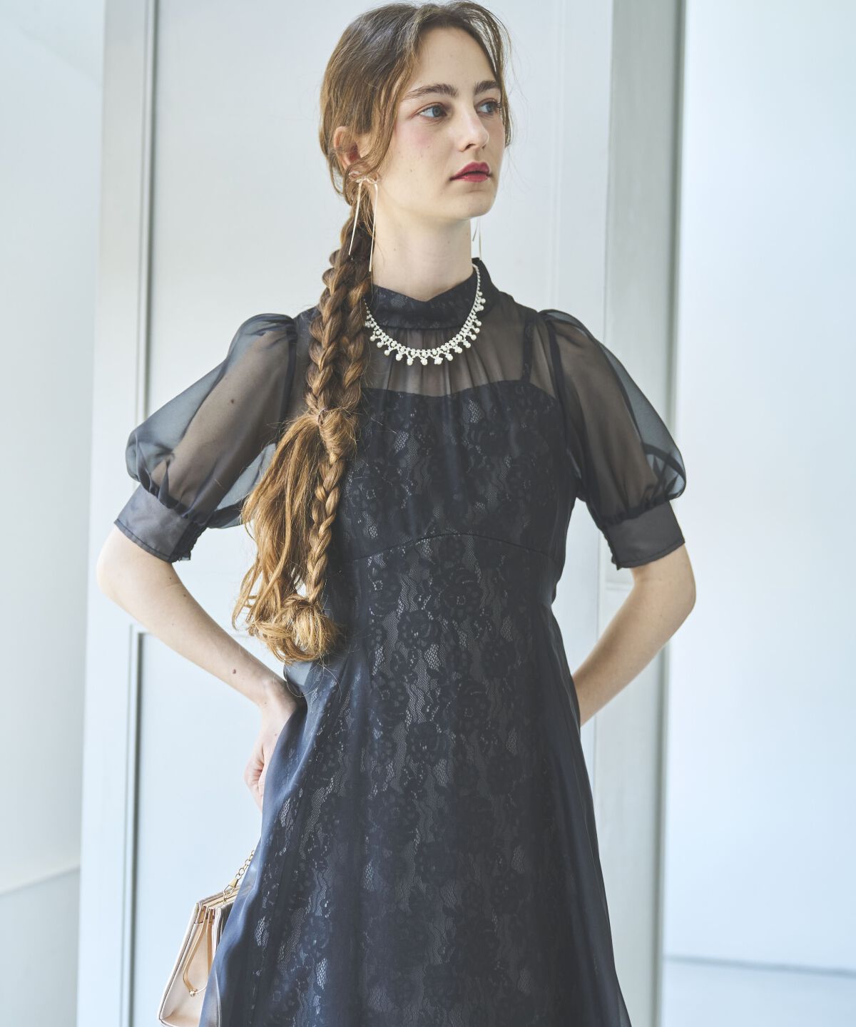 アンドクチュール「オーガンジー&times;レースドレス」|ドレス|