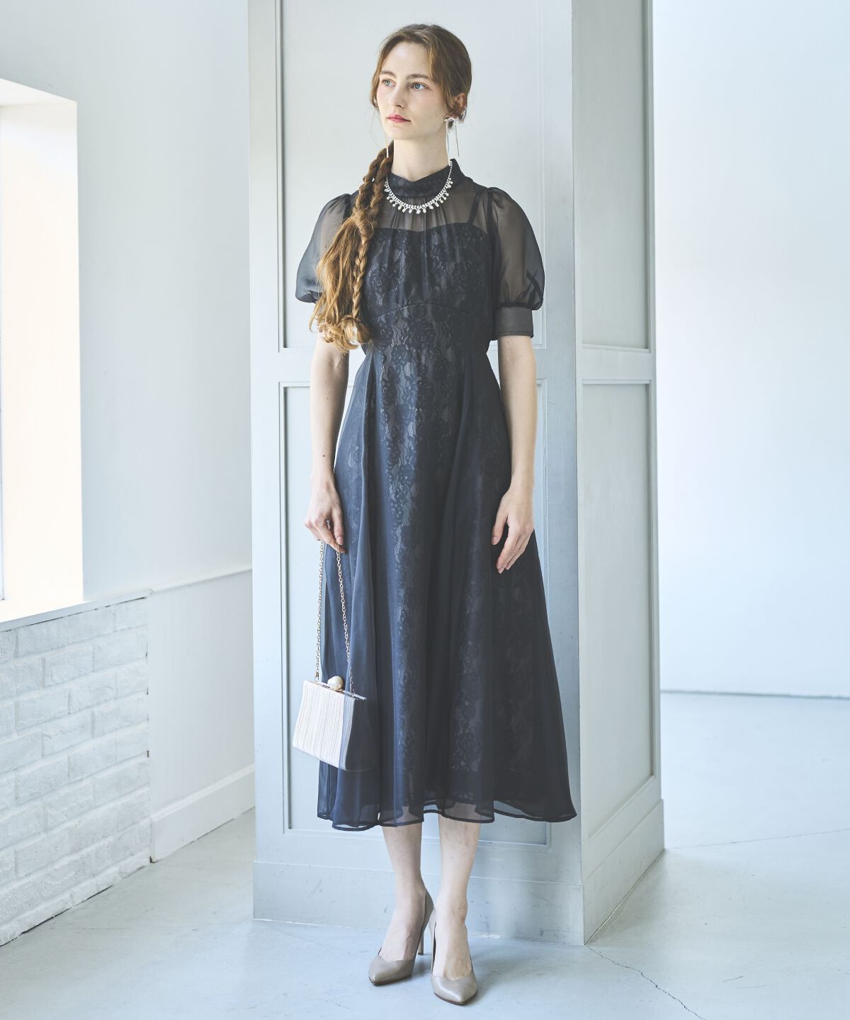 アンドクチュール「オーガンジー&times;レースドレス」|ドレス|