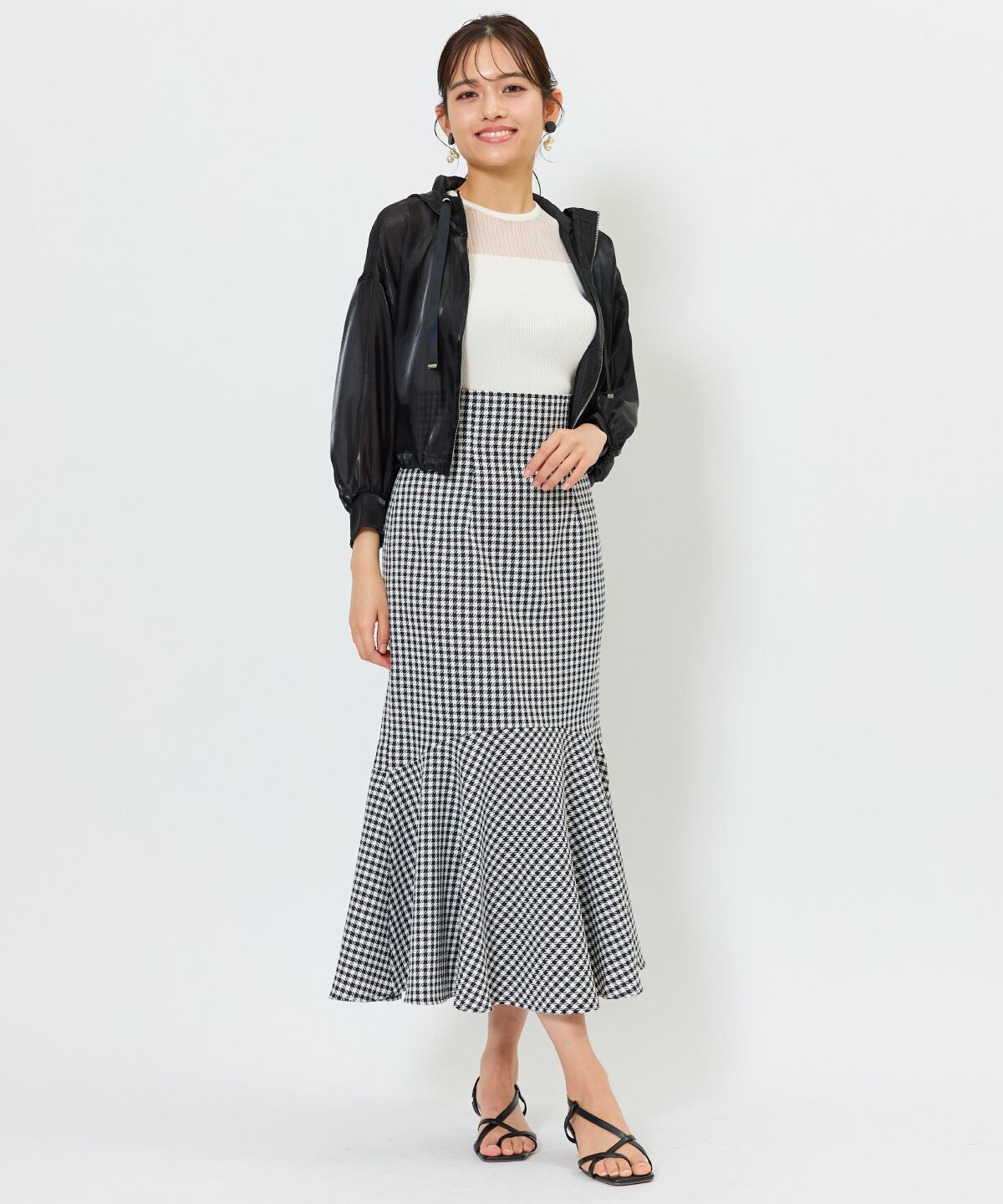 アンドクチュール「シアー切替ノースリトップス」|ニット・セーター|