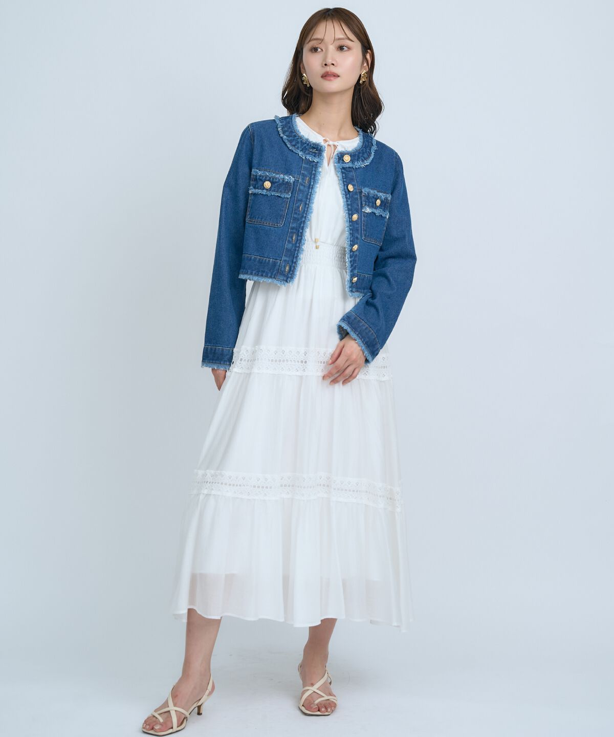 アンドクチュール「フリンジデニムジャケット」|デニムジャケット|