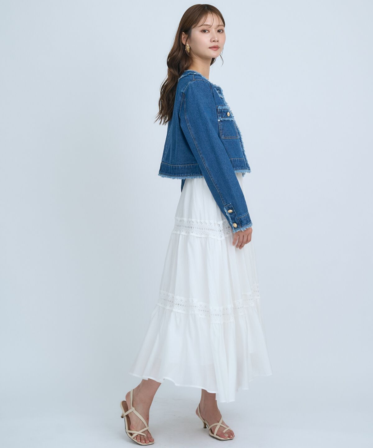 アンドクチュール「フリンジデニムジャケット」|デニムジャケット|