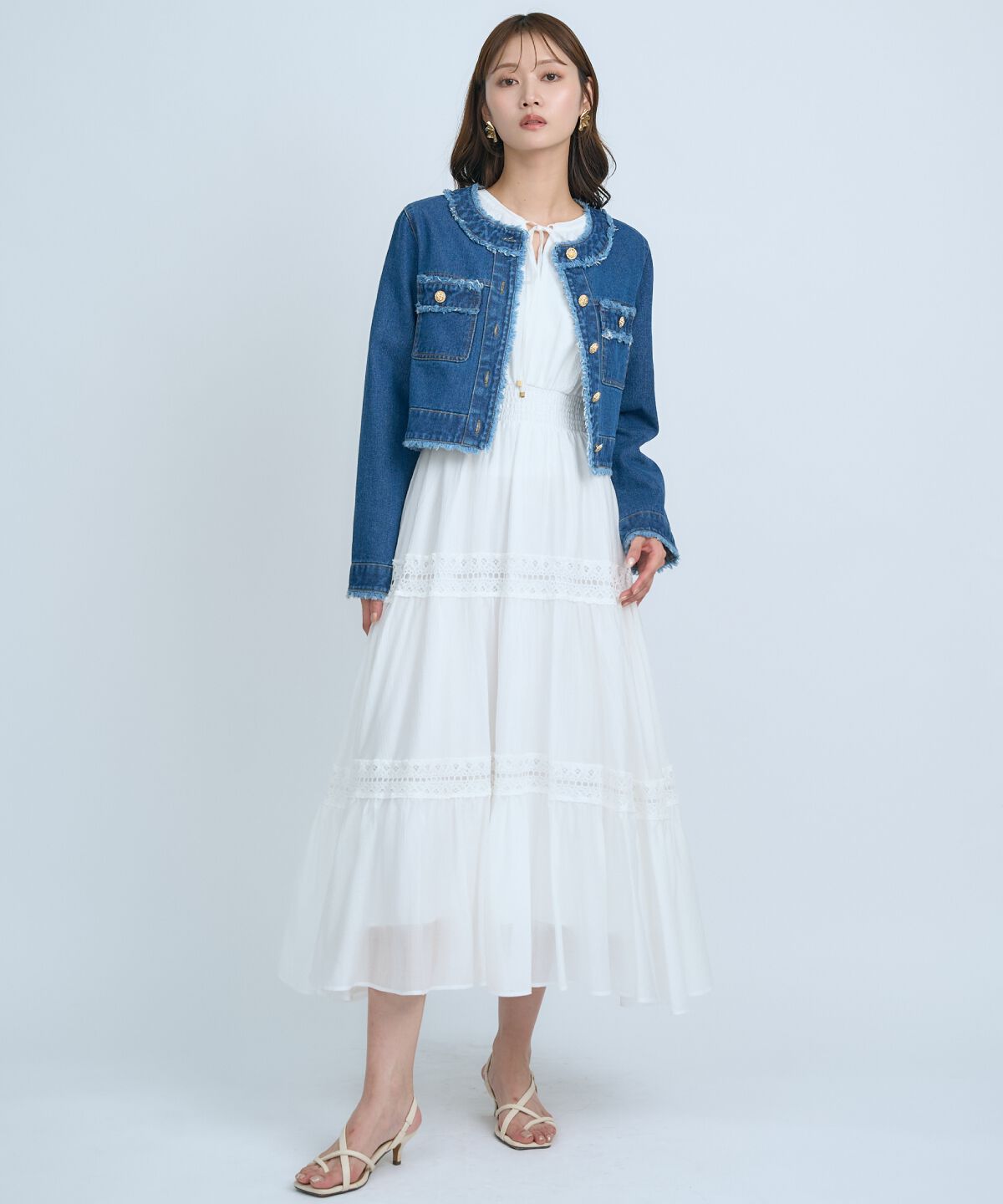 アンドクチュール「フリンジデニムジャケット」|デニムジャケット|