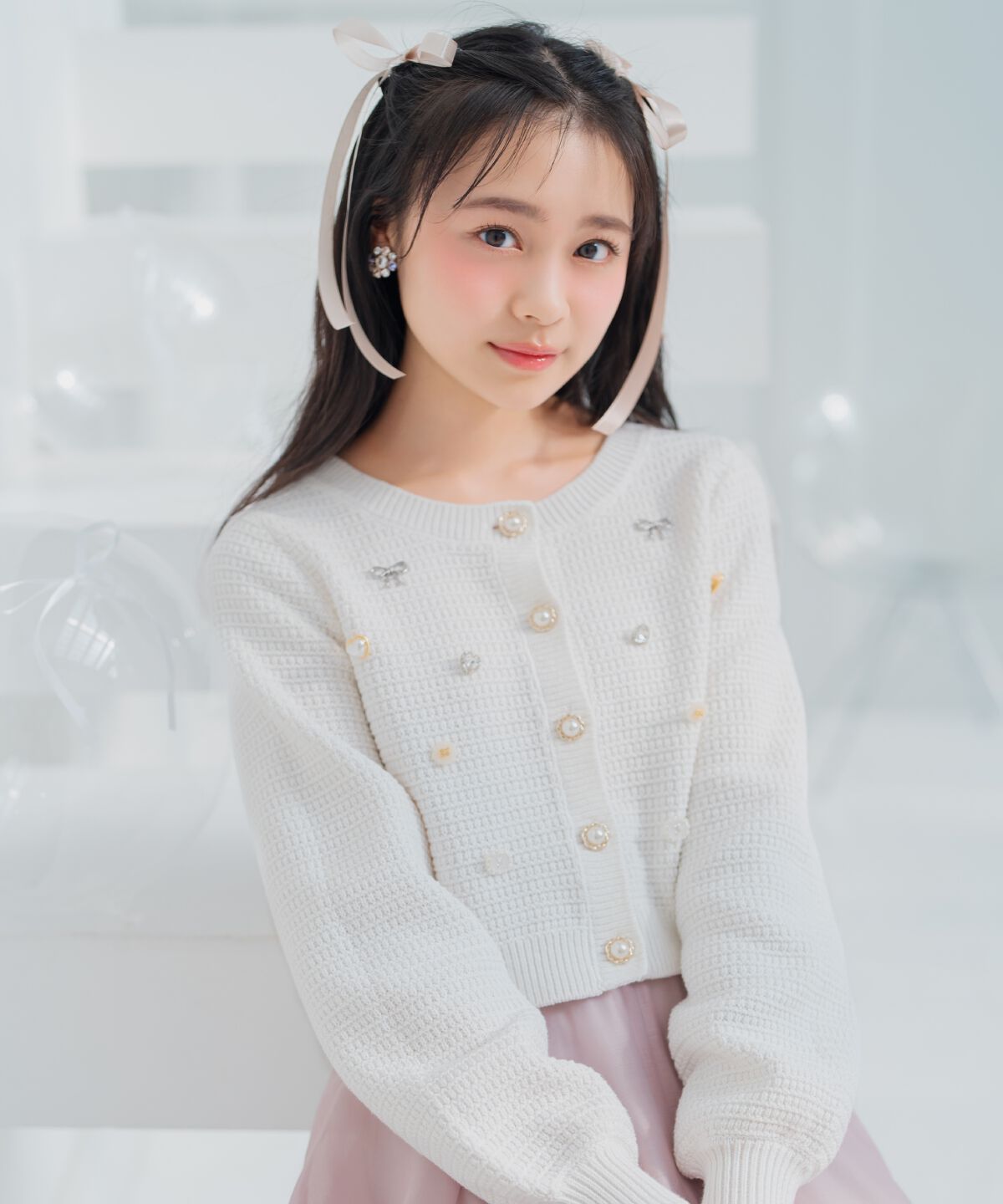 WILLSELECTION「シャイニービジューカーディガン」|カーディガン|オフ