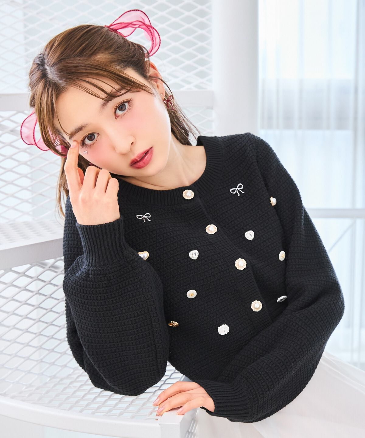 WILLSELECTION「シャイニービジューカーディガン」|カーディガン|