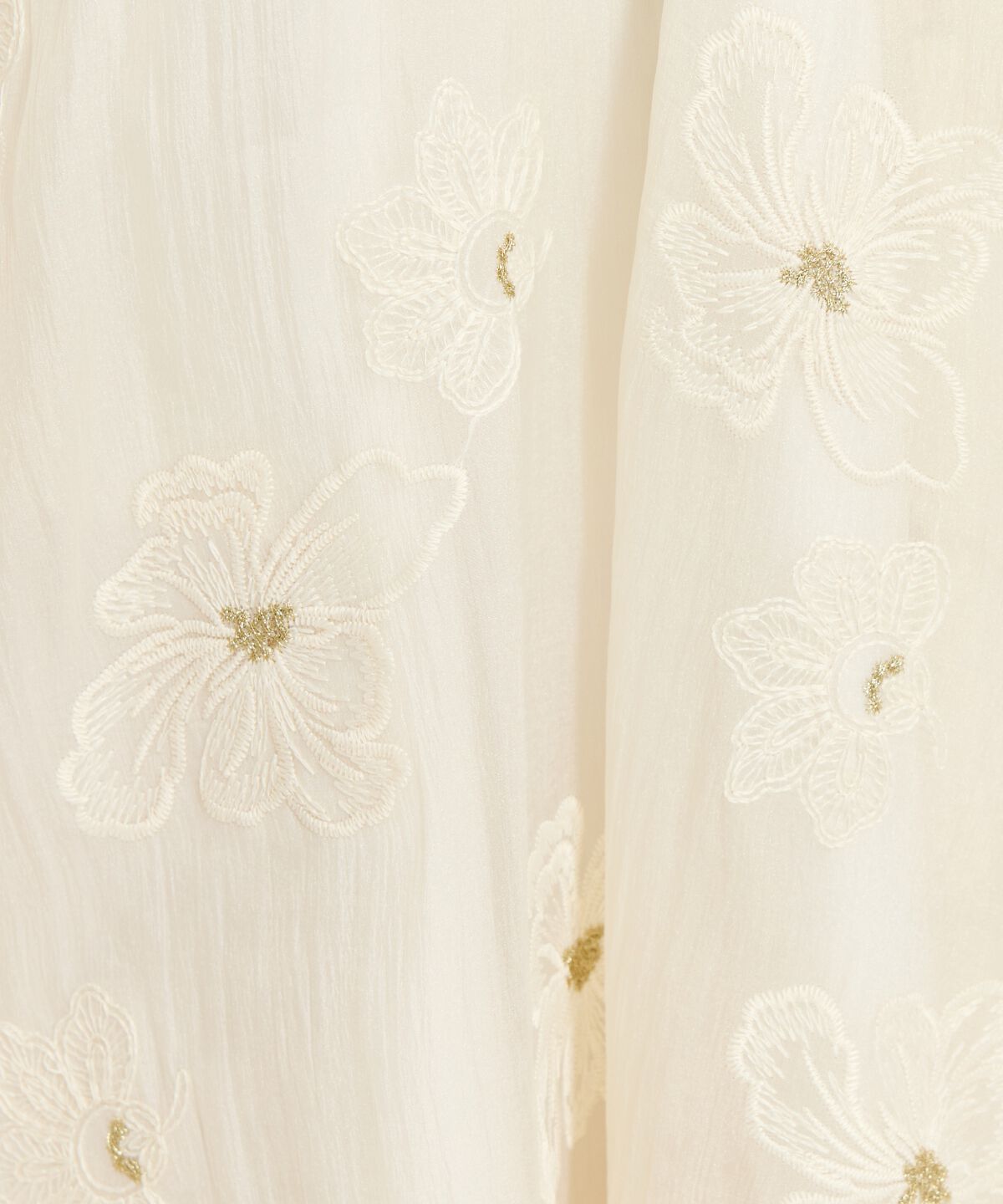 WILLSELECTION「フラワー刺繍シアースカート」|フレア|