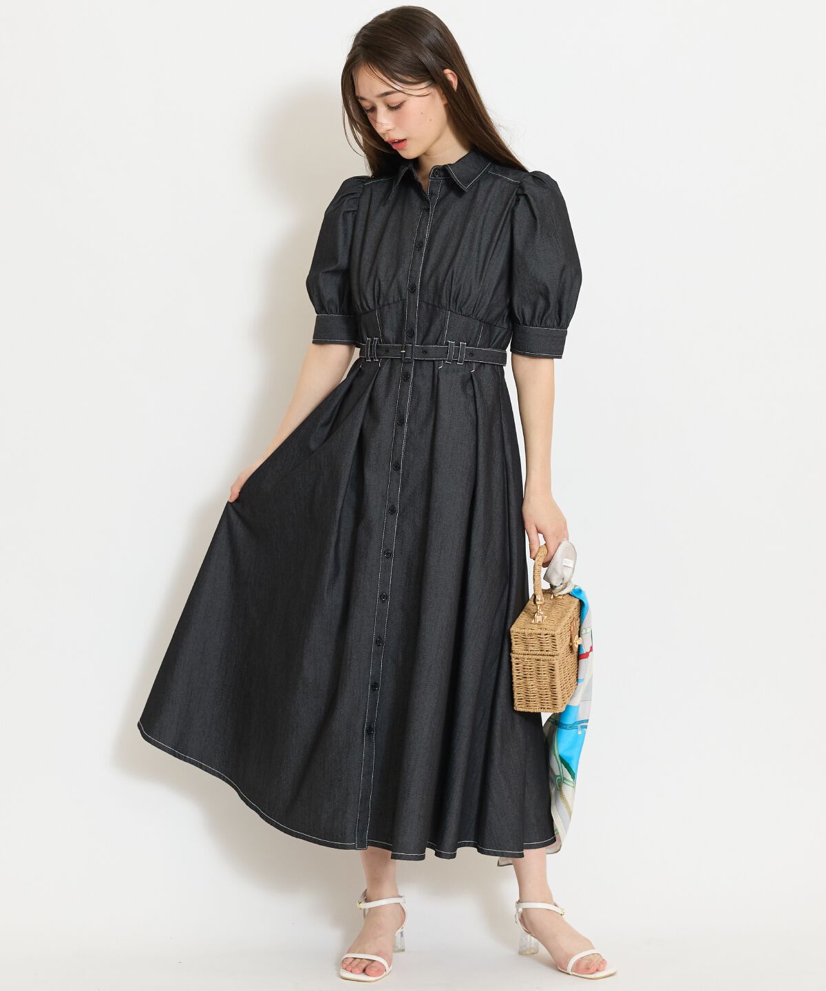 WILLSELECTION「ベルト付きタックスリーブフレアワンピース」|ワンピース|