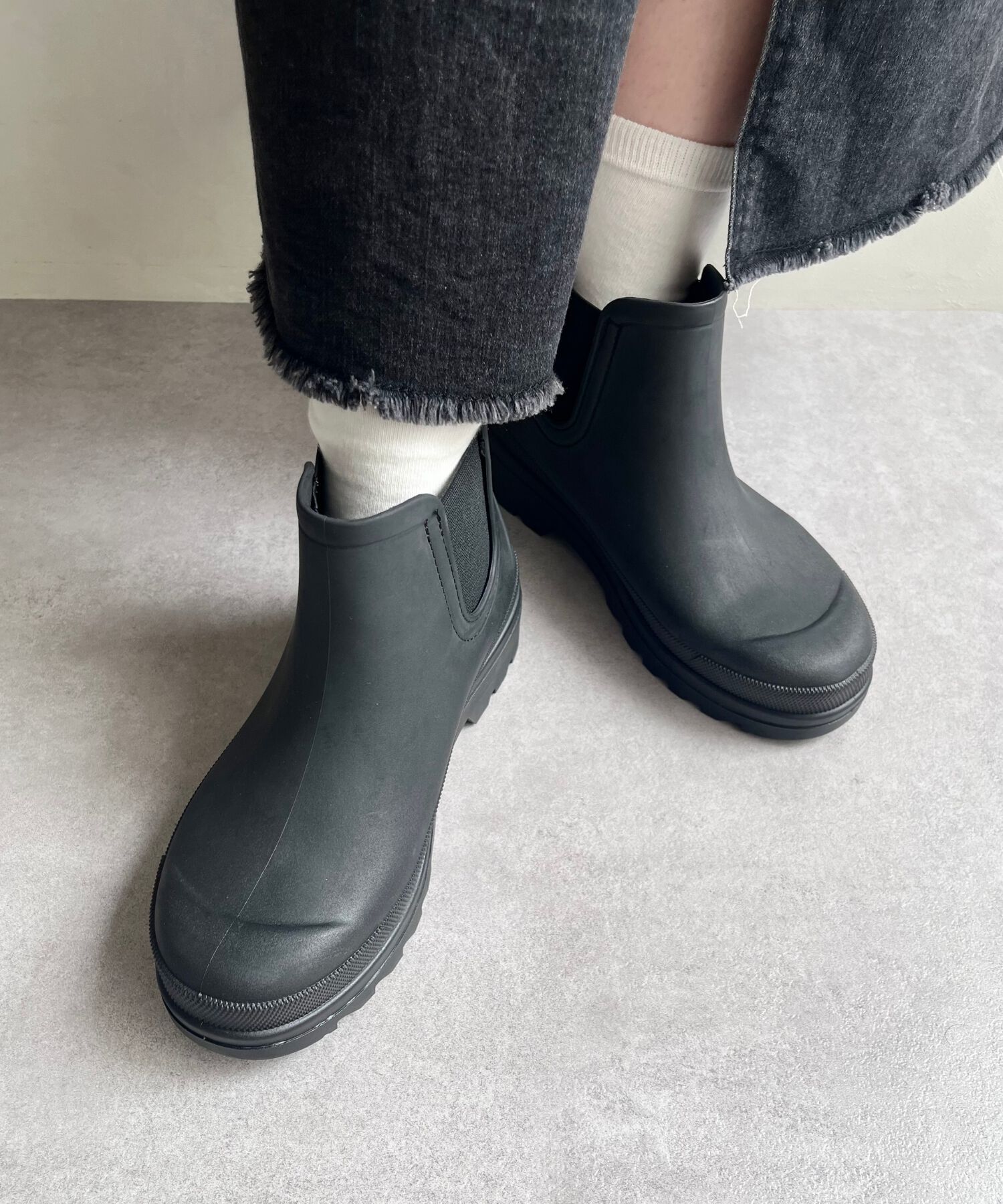 ORiental TRaffic「【防水】アンクル丈 サイドゴア 厚底 レインブーツ /R-0023　レインシューズ ショートブーツ」|ショートブーツ|