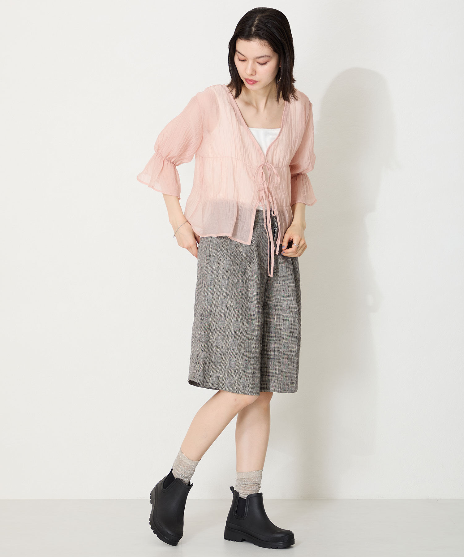 ORiental TRaffic「【防水】アンクル丈 サイドゴア 厚底 レインブーツ /R-0023　レインシューズ ショートブーツ」|ショートブーツ|