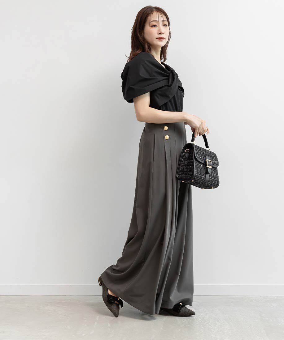  「ベロアリボンクラシカルフラットパンプス」|パンプス|