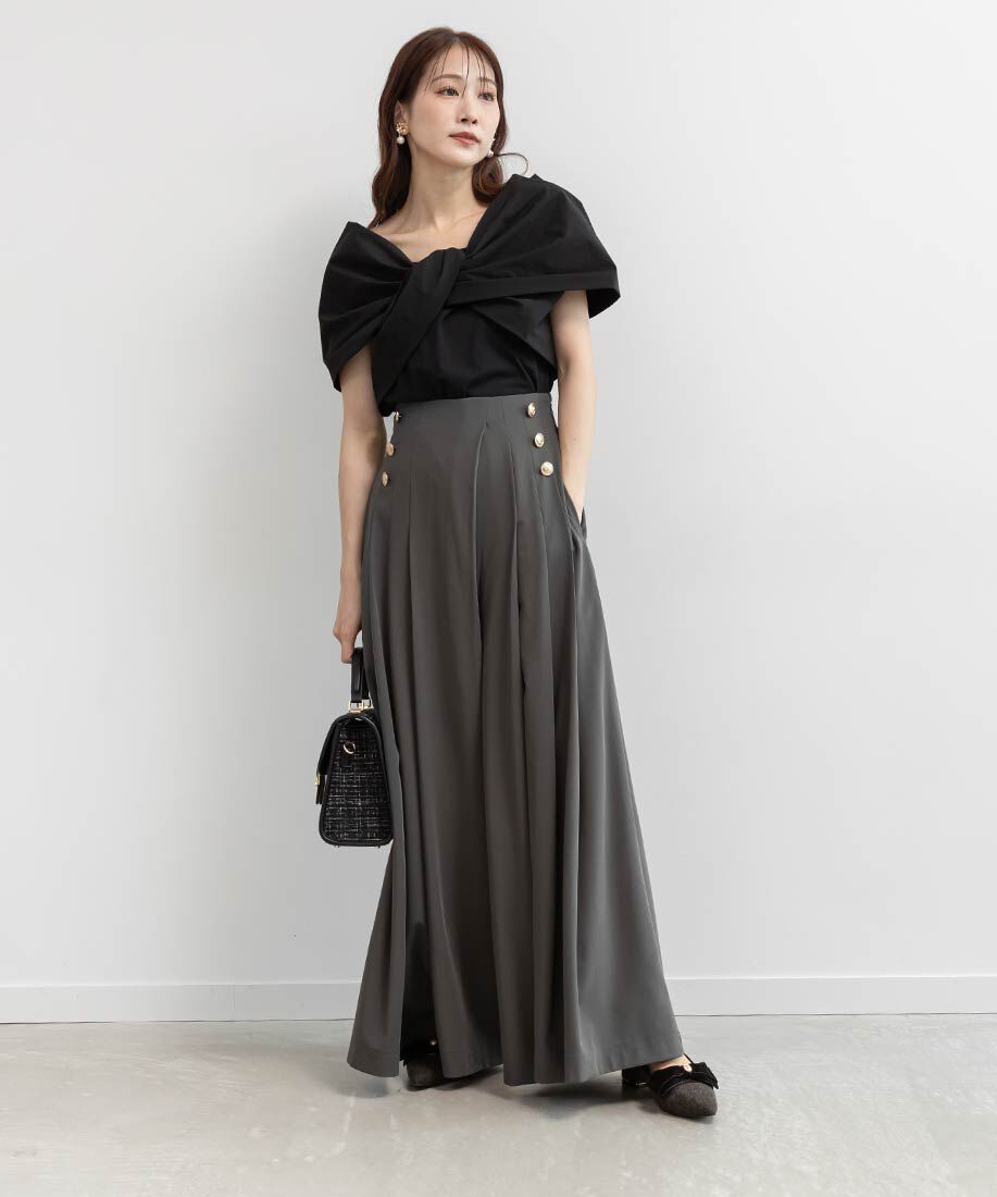  「ベロアリボンクラシカルフラットパンプス」|パンプス|