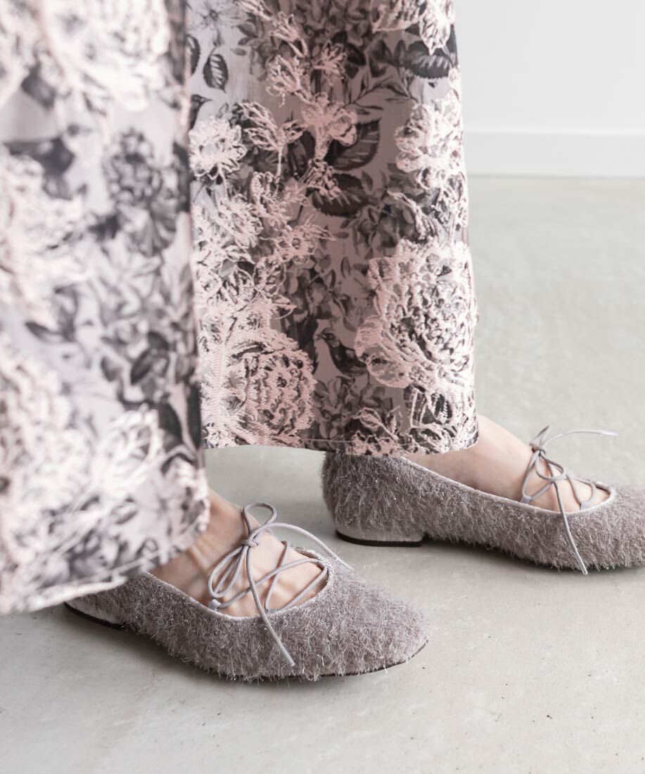  「レースアップフラットパンプス」|パンプス|