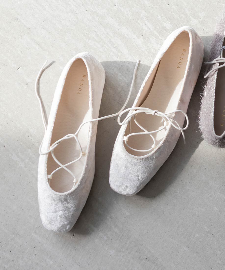  「レースアップフラットパンプス」|パンプス|