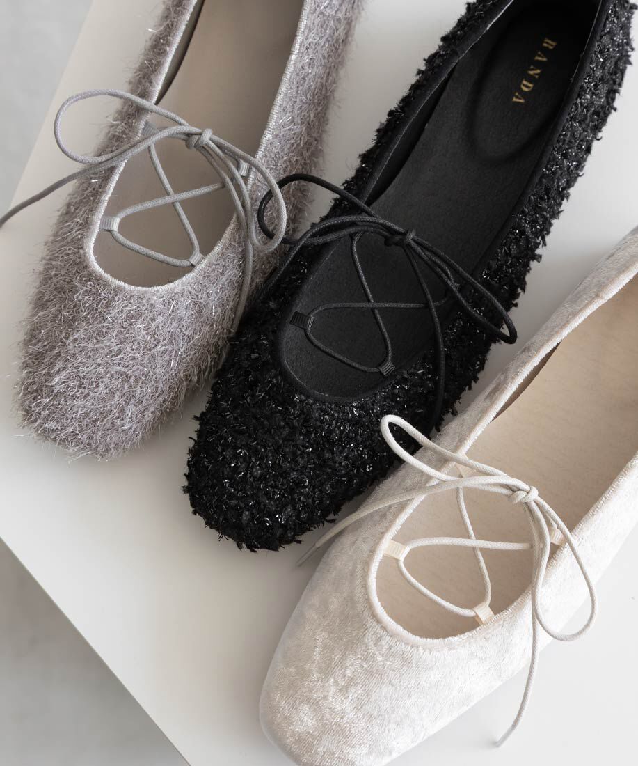  「レースアップフラットパンプス」|パンプス|