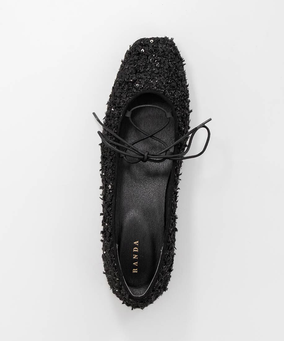  「レースアップフラットパンプス」|パンプス|