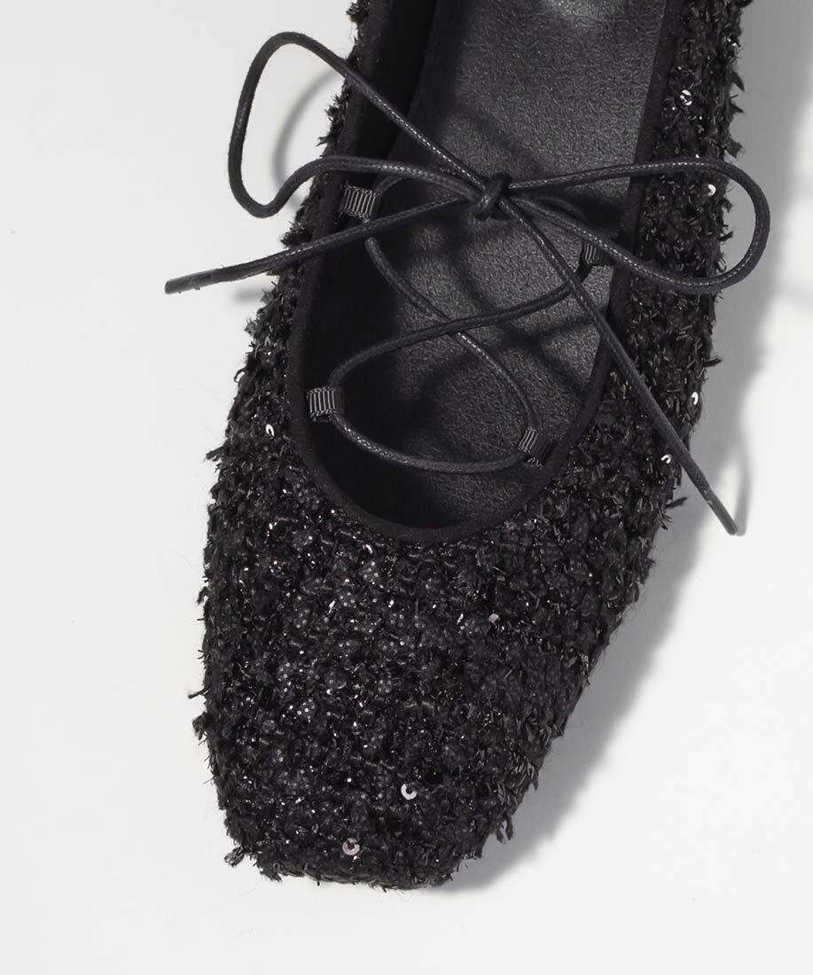  「レースアップフラットパンプス」|パンプス|