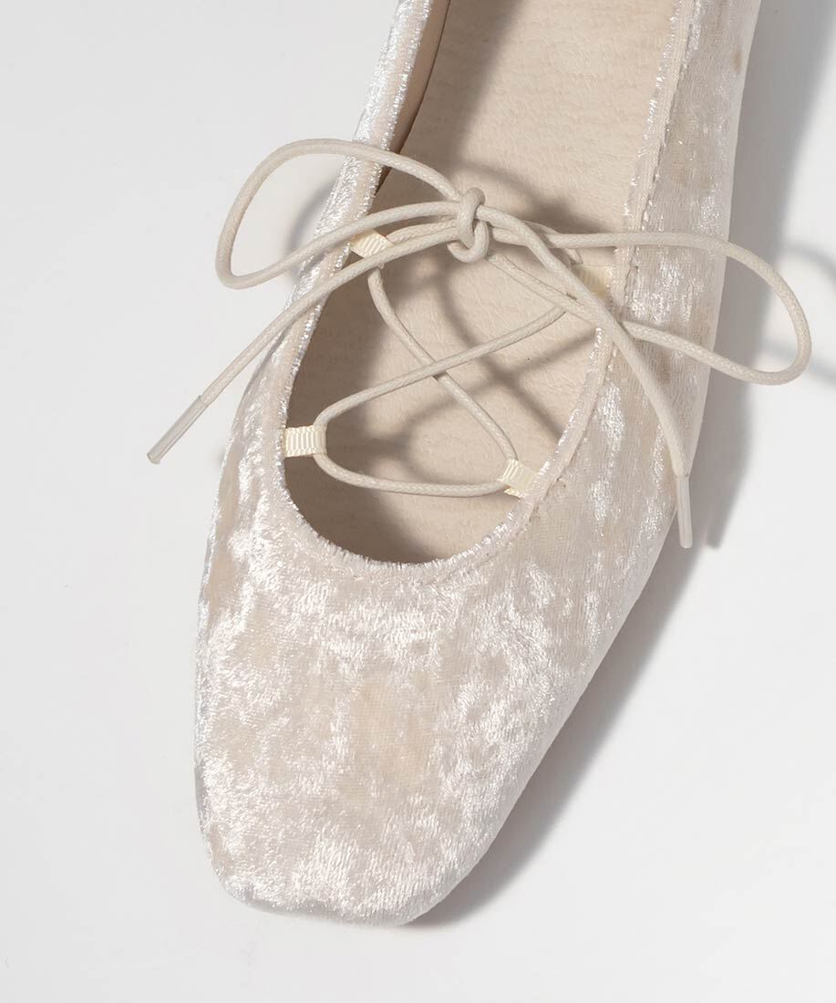  「レースアップフラットパンプス」|パンプス|