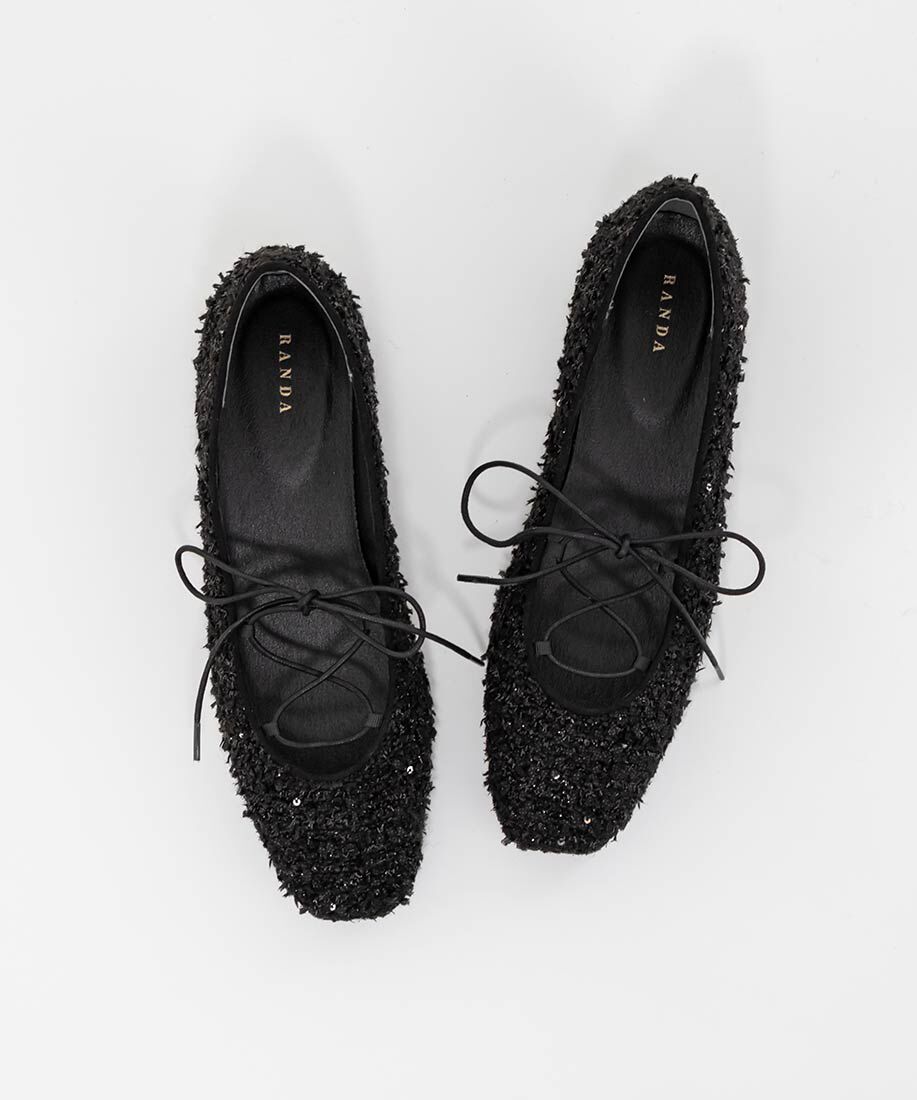  「レースアップフラットパンプス」|パンプス|