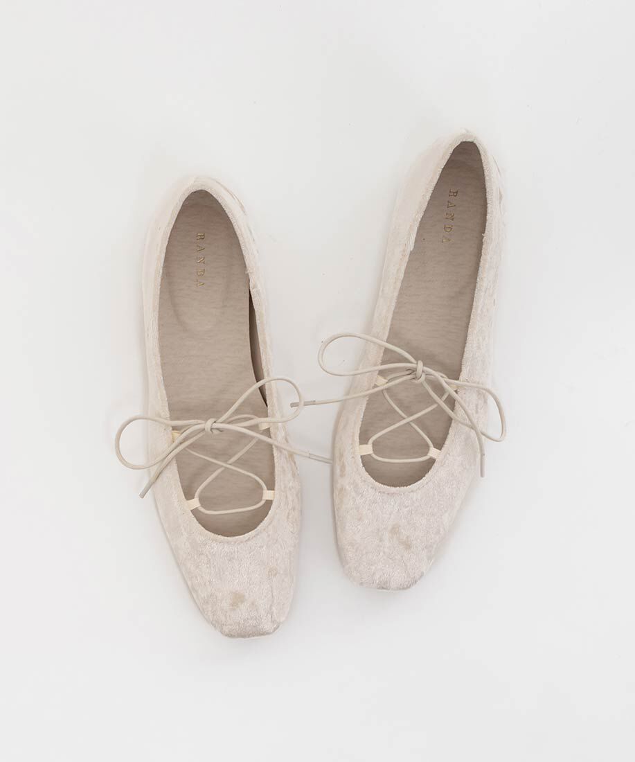  「レースアップフラットパンプス」|パンプス|