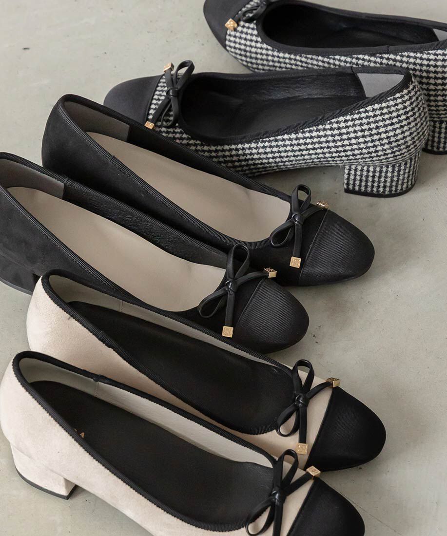  「コンビマテリアルラウンドトゥパンプス」|パンプス|