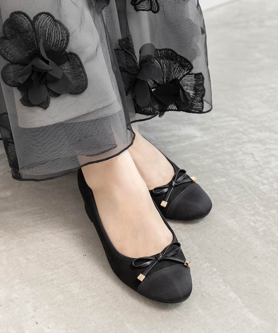  「コンビマテリアルラウンドトゥパンプス」|パンプス|