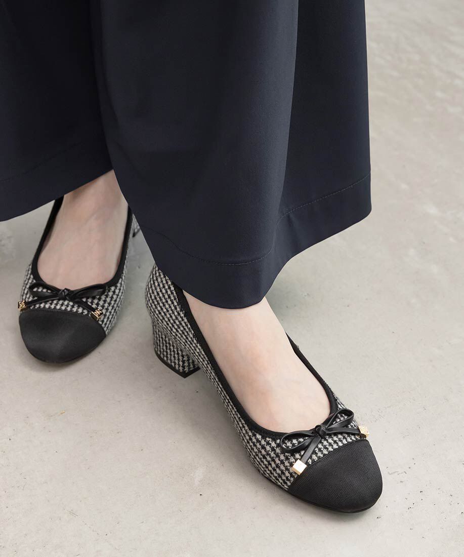  「コンビマテリアルラウンドトゥパンプス」|パンプス|チェック